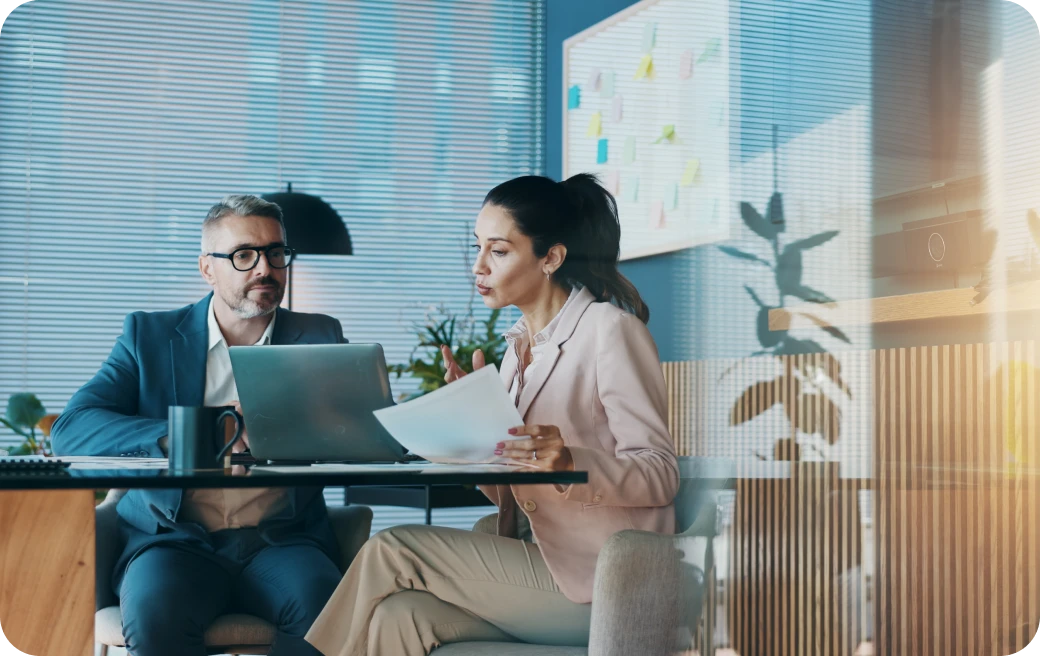 Professionals collaborating in office setting